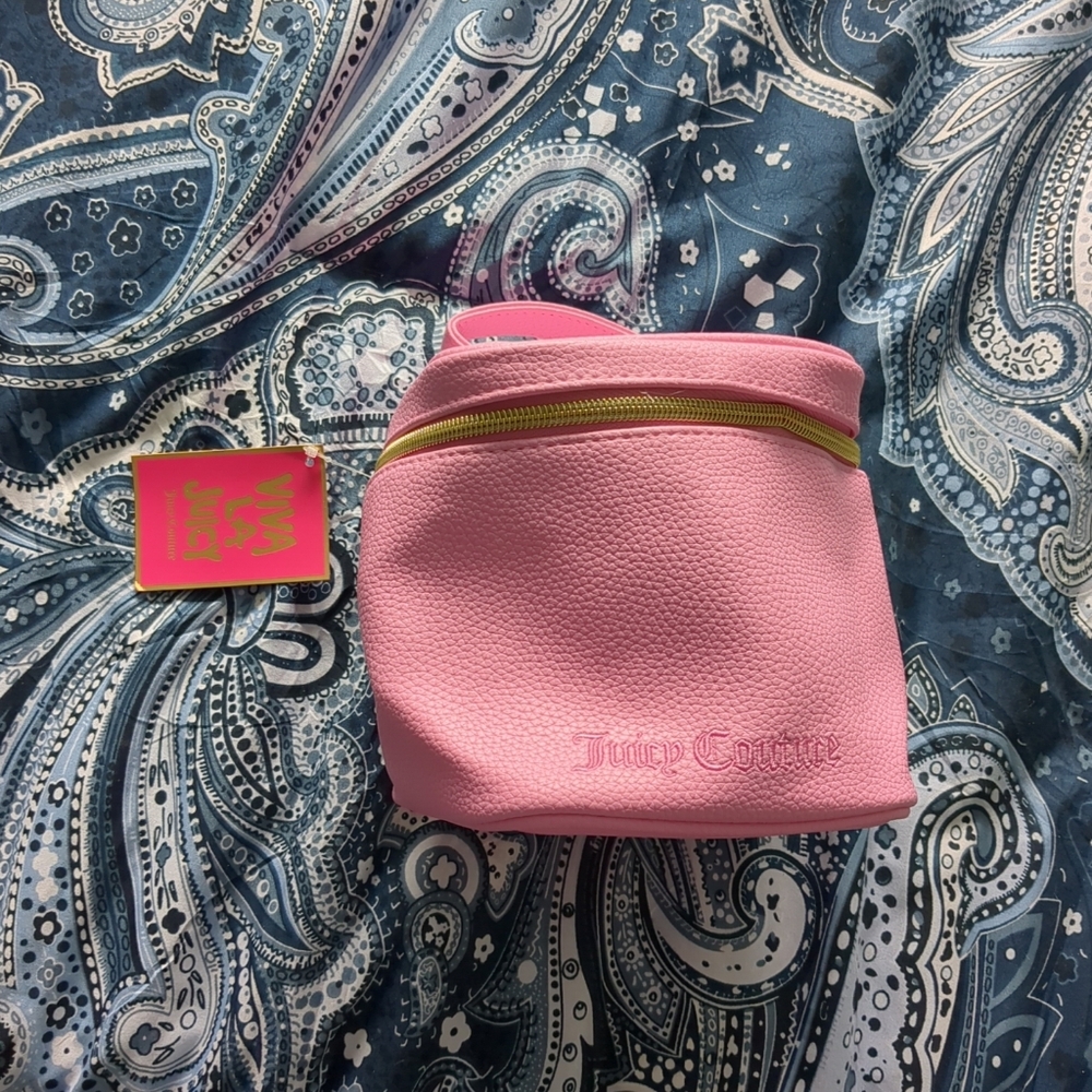 ‼️ NWT JUICY COUTURE Pink Travel Cosmetic Bag Zipper, Handle Makeup - Picture 8 of 8